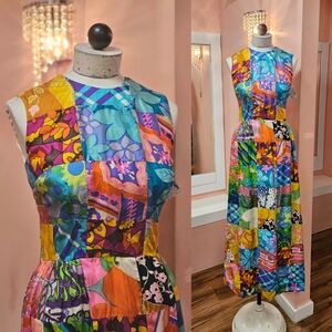 Colorful Patchwork Maxi Dress